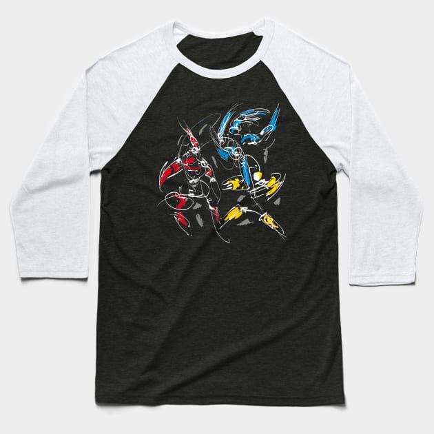 Martial Art Robots Baseball T-Shirt by Nikokosmos